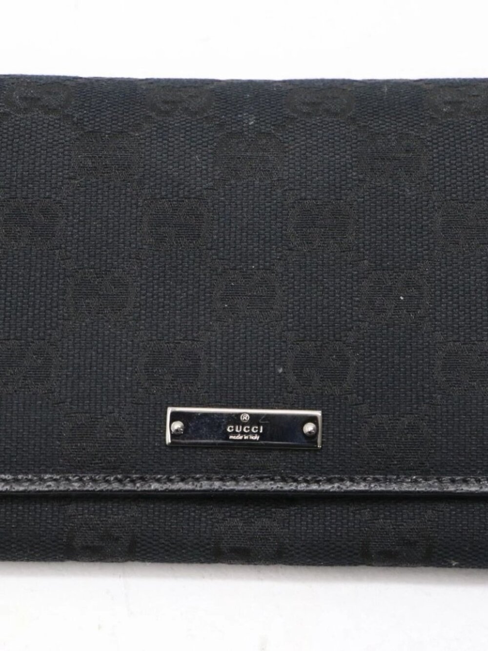 GUCCI Vintage GG Canvas Wallet - Black
